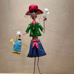 Whimsical Metal Hand painted Multi-colored Statue